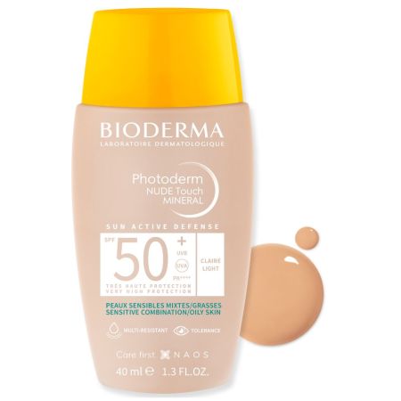 Fluid crema pentru piele mixta si grasa SPF 50+ Photoderm Nude Touch, 40 ml, Claire, Bioderma 624165