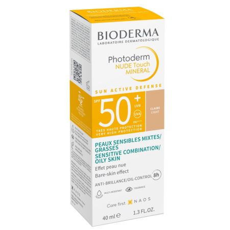 Fluid crema pentru piele mixta si grasa SPF 50+ Photoderm Nude Touch, 40 ml, Claire, Bioderma 624166