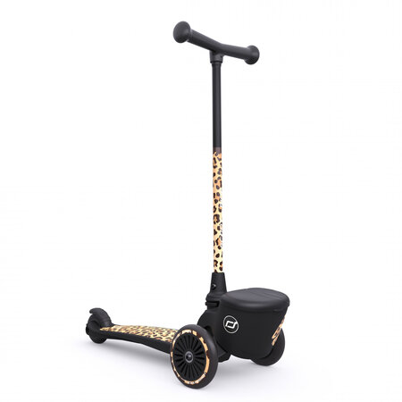 Trotineta pliabila cu suport pentru jucarie pentru copii Highwaykick 2, Lifestyle Leopard, 2 ani+, Scoot and Ride 556533