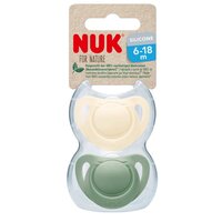 Suzeta din silicon Nature, 6-18 luni, 2 bucati, Verde, Nuk