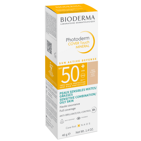 Fluid cu SPF50+ Photoderm Cover Touch Mineral, Very Light, 40 g, Bioderma 625426