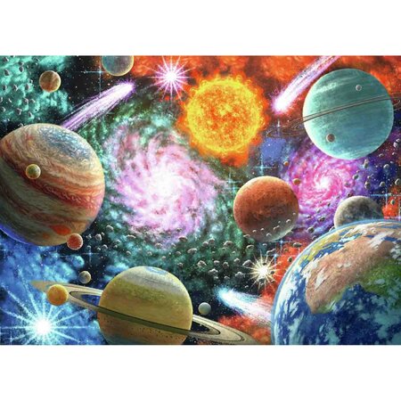 Puzzle planetele sistemului solar, 6 ani+, 100 piese, Ravensburger 556714