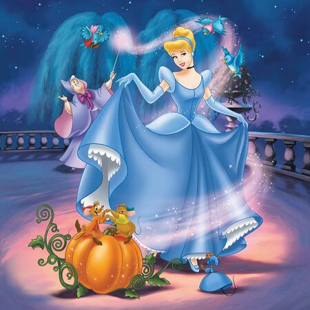 Puzzle Alba ca Zapada, Cenusareasa si Ariel, 5 ani+, 3x49 piese, Ravensburger 556765