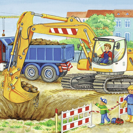 Puzzle santier in constructii si ferma, +3 ani, 2x12 piese, Ravensburger 556782