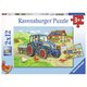 Puzzle santier in constructii si ferma, +3 ani, 2x12 piese, Ravensburger 556778