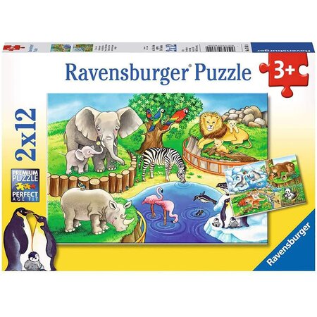 Puzzle Zoo, 2x12 piese, Ravensburger