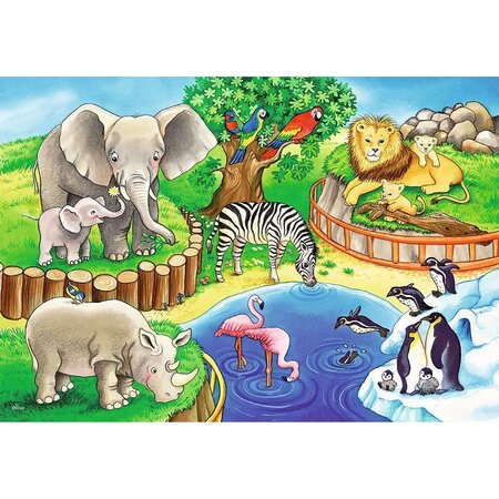 Puzzle Zoo, +3 ani, 2x12 piese, Ravensburger 556789