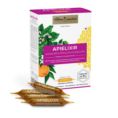 Apielixir rezistenta la stres, 20 fiole x 10 ml, Albina Carpatina