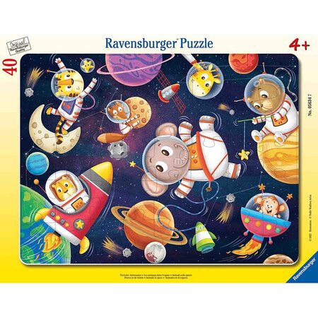 Puzzle tip rama animalute in spatiu, 40 piese, Ravensburger