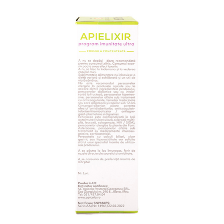 Apielixir program de imunitate ultra, 30 fiole x 10 ml, Albina Carpatina 817038