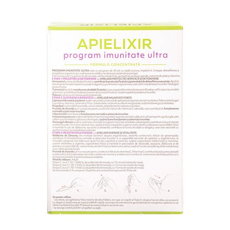 Apielixir program de imunitate ultra, 30 fiole x 10 ml, Albina Carpatina 817039