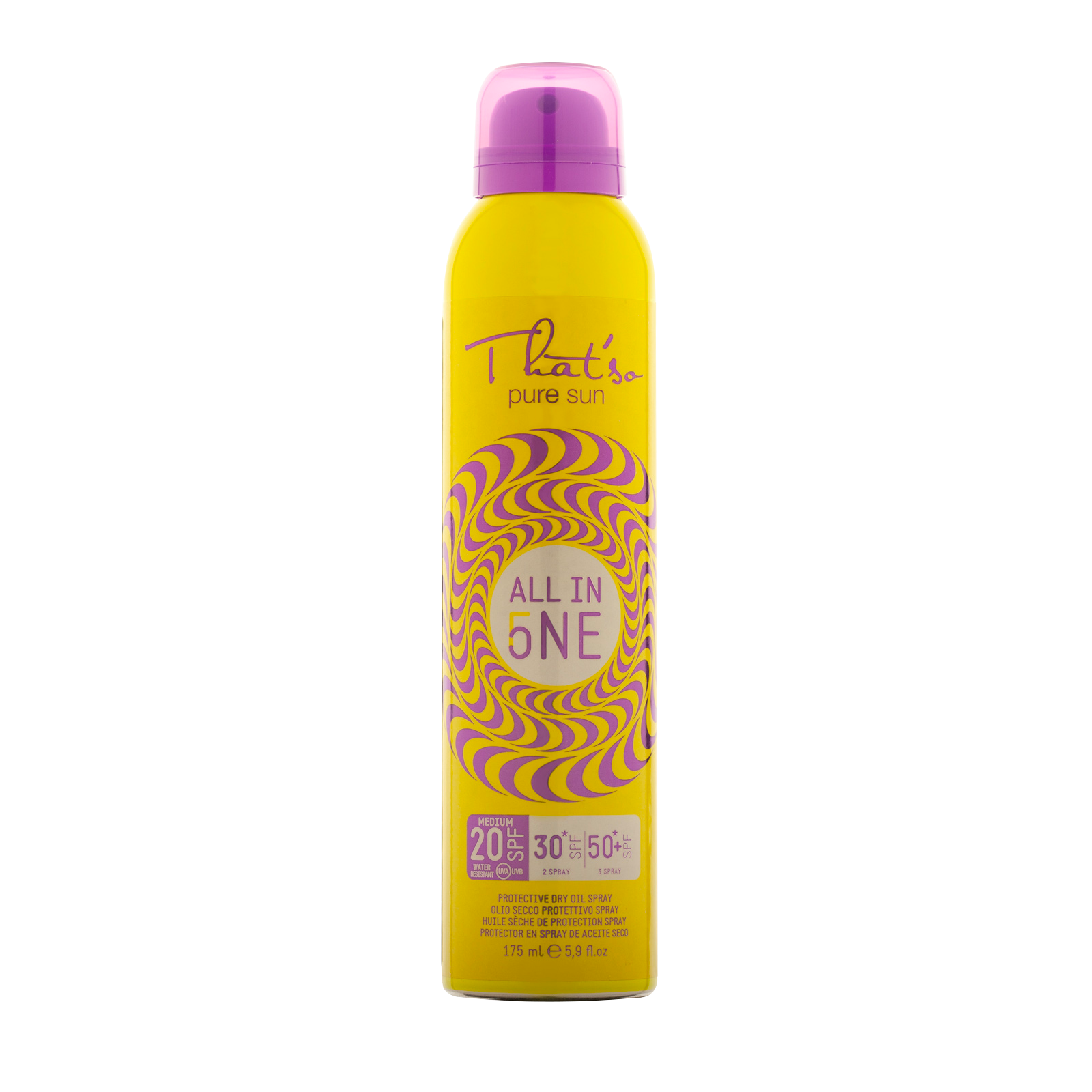 Spray ulei cu protectie solara progresiva SPF 20/30/50+ All in One, 175 ml, That'so