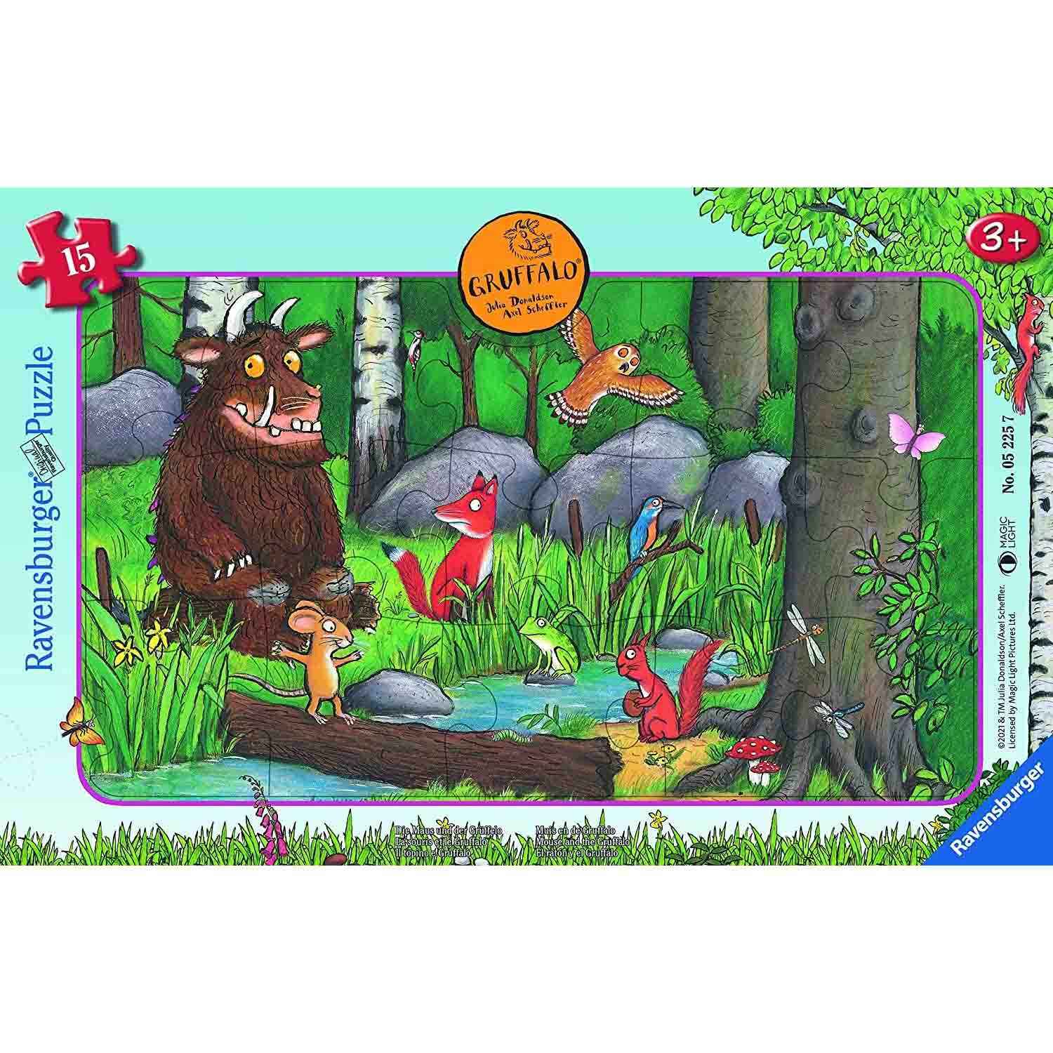 Puzzle tip rama Gruffalo, 3 ani+,15 piese, Ravensburger