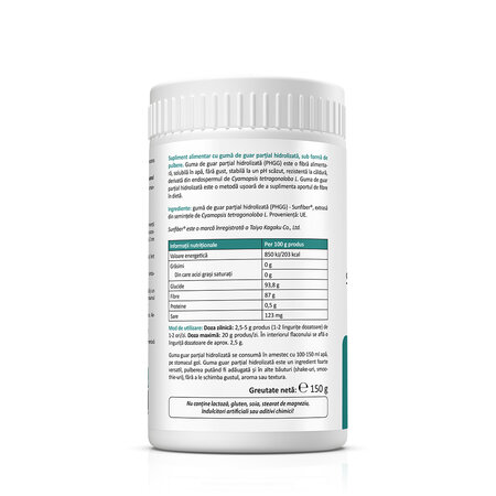 Fibre alimentare prebiotice PHGG, 150 g, Zenyth 772178