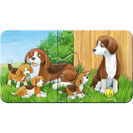 Puzzle familii de animale, +2 ani, 9x2 piese, Ravensburger 556936