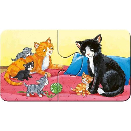 Puzzle familii de animale, +2 ani, 9x2 piese, Ravensburger 556938