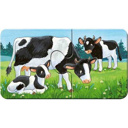 Puzzle familii de animale, +2 ani, 9x2 piese, Ravensburger 556935