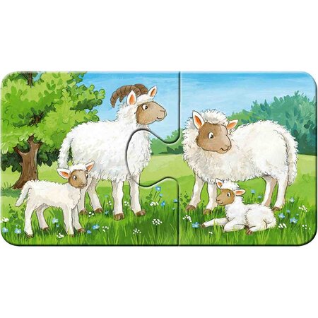 Puzzle familii de animale, +2 ani, 9x2 piese, Ravensburger 556937
