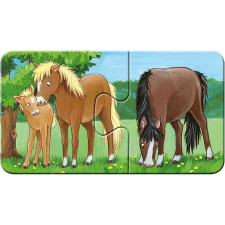 Puzzle familii de animale, +2 ani, 9x2 piese, Ravensburger 556939