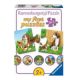 Puzzle familii de animale, +2 ani, 9x2 piese, Ravensburger 599147