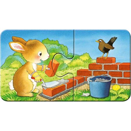 Puzzle Animale Muncitoare, 2 ani +, 9x2 piese, Ravensburger 556948