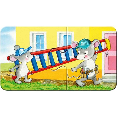 Puzzle Animale Muncitoare, 2 ani +, 9x2 piese, Ravensburger 556950
