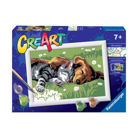 Pictura pe numere Catelus si Pisicuta, Ravensburger