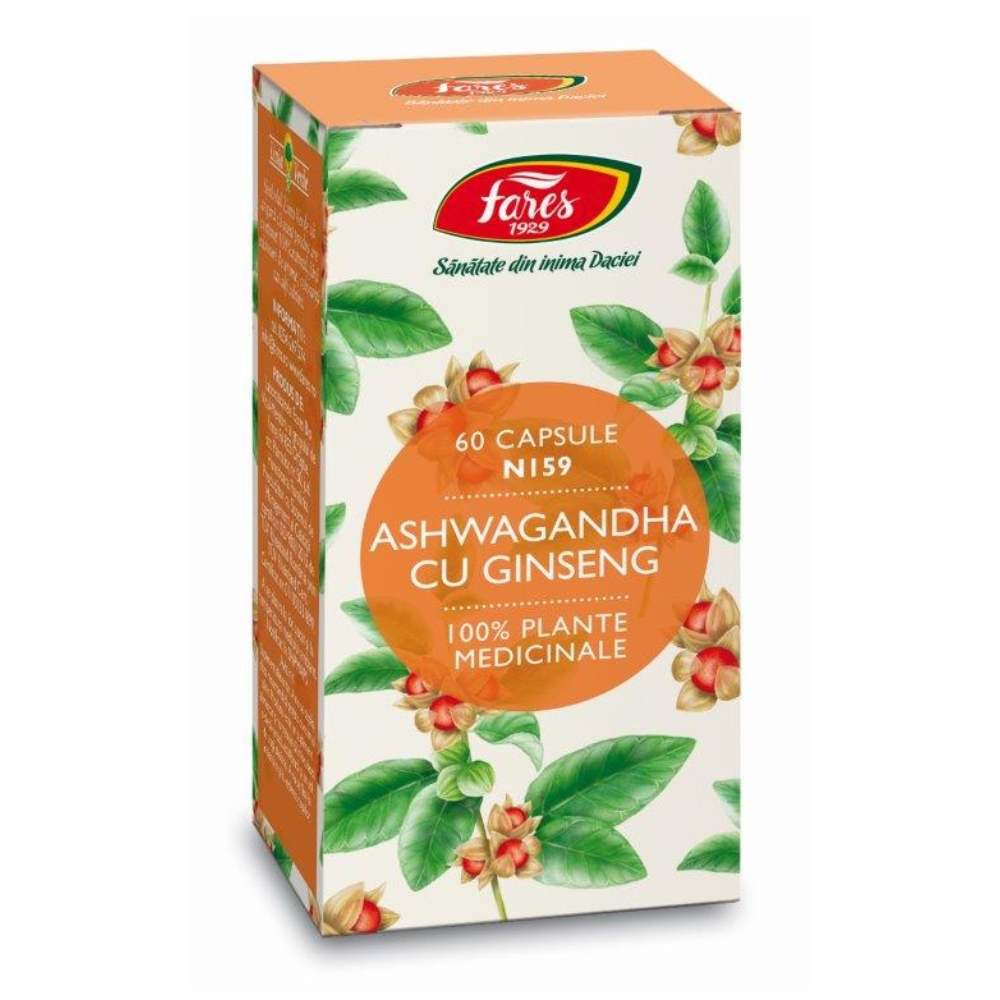 Ashwagandha cu Ginseng, 60 capsule, Fares