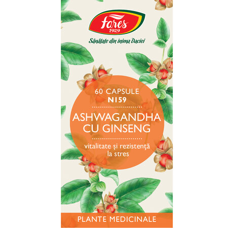 Ashwagandha cu Ginseng, 60 capsule, Fares 722442