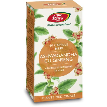 Ashwagandha cu Ginseng, 60 capsule, Fares
