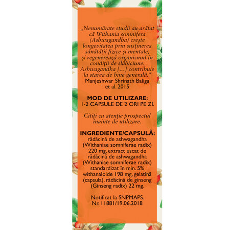 Ashwagandha cu Ginseng, 60 capsule, Fares 722439