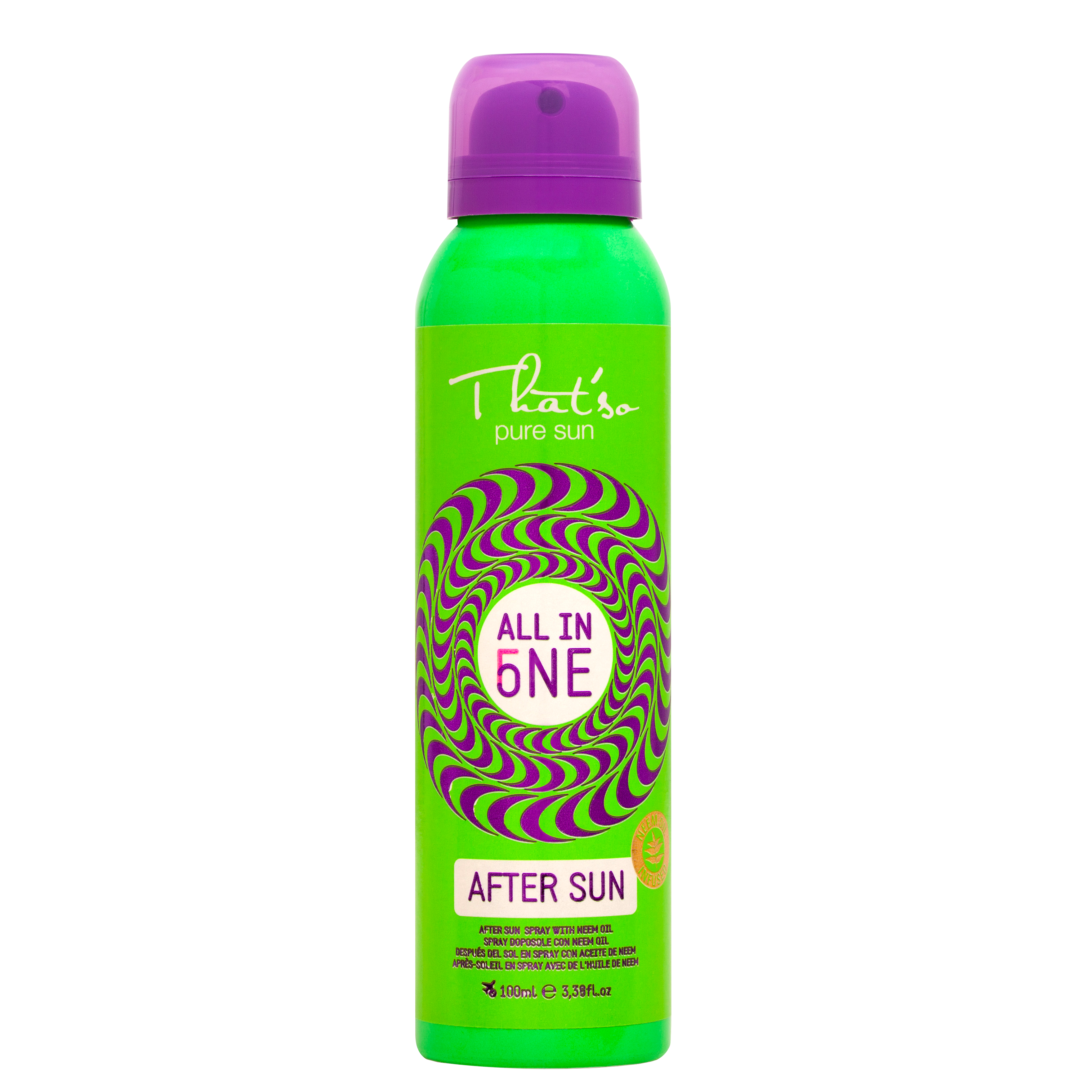 Spray dupa plaja After Sun cu ulei de Neem All in One, 100 ml, That'so