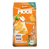 Biscuiti Bio cu morcovi si mere, 125 g, Mogli