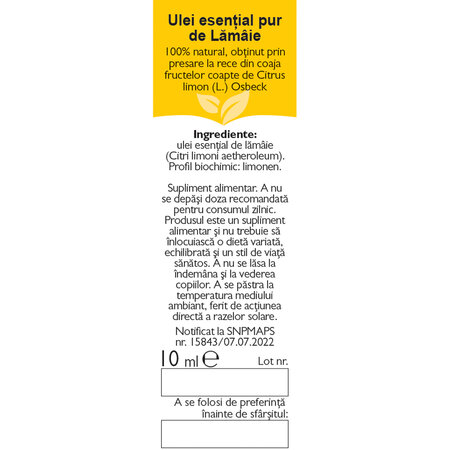 Ulei esential pur din lamaie, 10 ml, Fares 722953