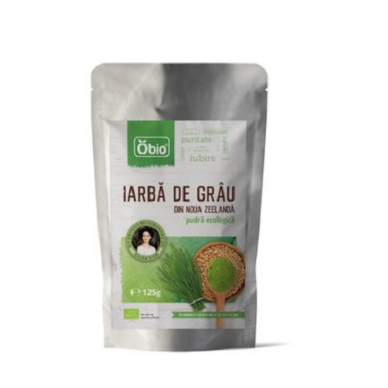 Iarba de grau pulbere bio, Noua Zeelanda,  125g, Obio