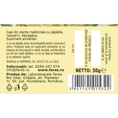 Ceai Hepatofit, 50 g, Fares 723029