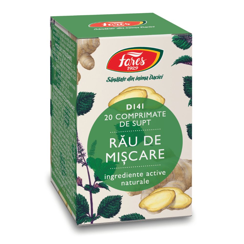 Rau de miscare D141, 20 comprimate, Fares