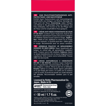 Crema anti-imbatranire de zi si noapte pentru barbati, 50 ml, Hada Labo Tokyo 802083