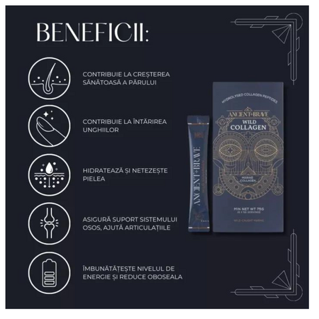 Colagen marin hidrolizat Wild Collagen, 15 plicuri, Ancient and Brave 608959