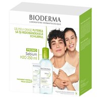 Pachet Fluid hidratant matifiant Sebium Mat Control 30 ml + Solutie micelara pentru ten mixt si gras Sebium H2O 250 ml, Bioderma