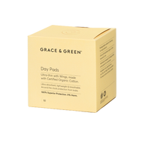 Absorbante bumbac organic cu aripioare de Zi, 10 bucati, Grace and Green