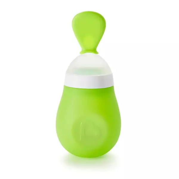 Lingurita cu rezervor pentru bebelusi Squeeze, 4luni+, Green, Munchkin