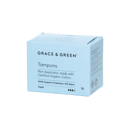 Tampoane bumbac organic fara aplicator Super