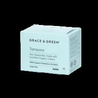 Tampoane bumbac organic fara aplicator Super Plus, 15 bucati, Grace and Green