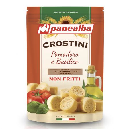 Crostini cu rosi si busuioc