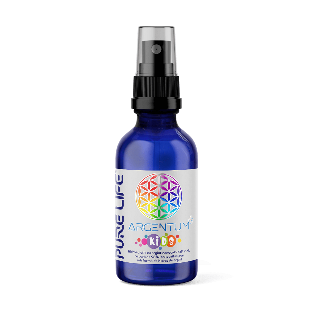 Argint nanocoloidal Argentum+ Kids, 15ppm, 60 ml, Pure Life