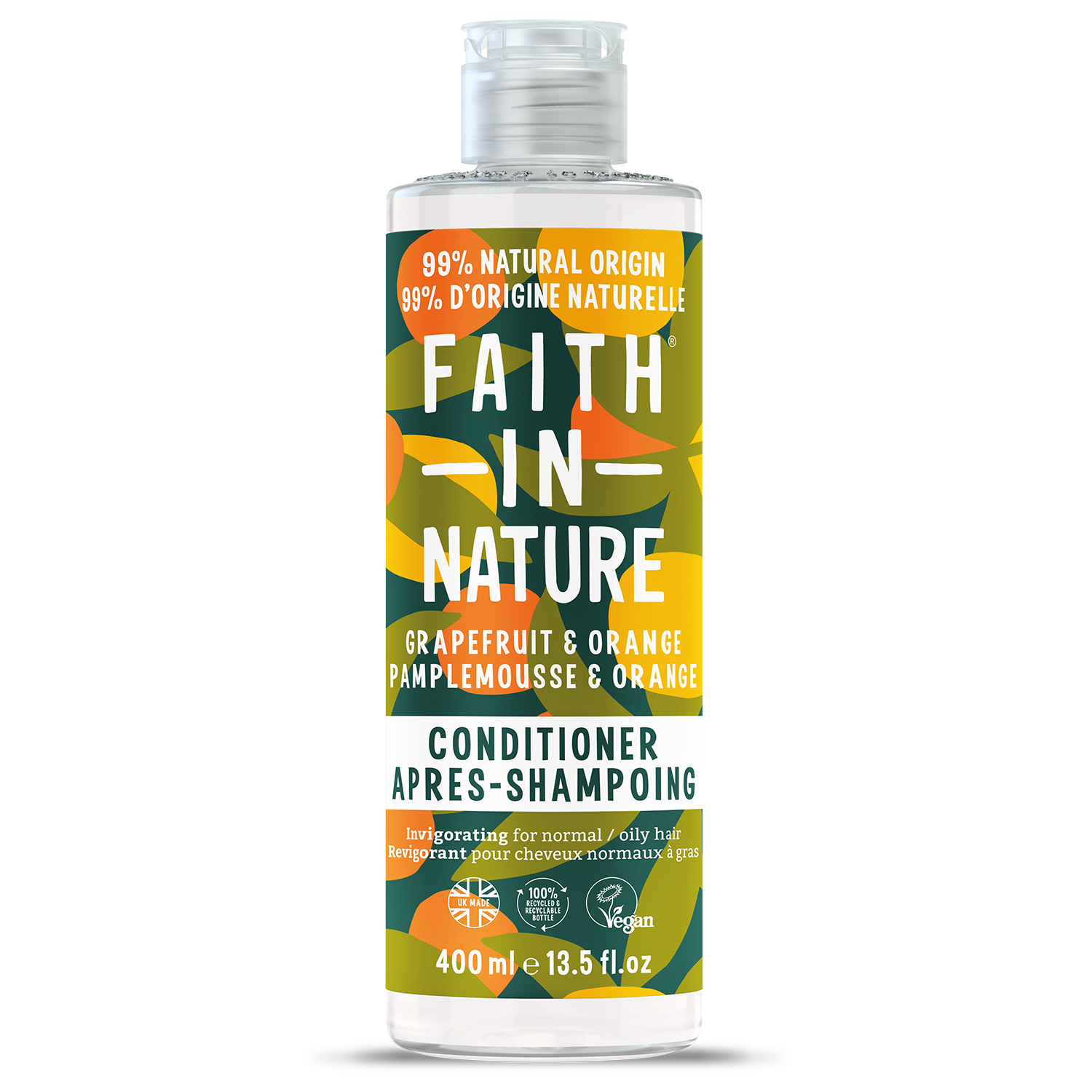 Balsam de par revigorant cu grapefruit si portocale, 400 ml, Faith in Nature