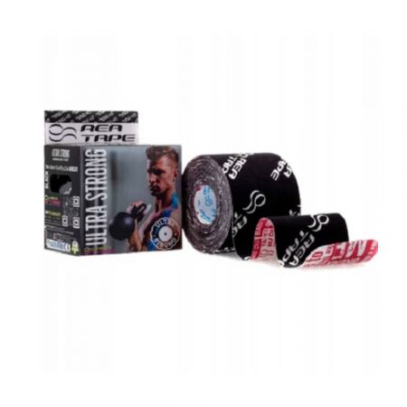 Banda kinesiologica premium Ultra Strong, 5 cm x 5 m, Negru, Rea Tape 559865