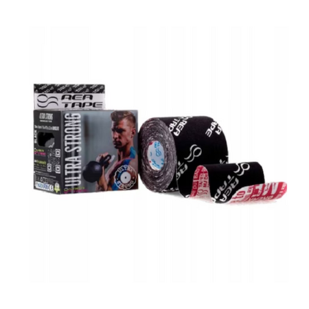 Banda kinesiologica premium Ultra Strong, 5 cm x 5 m, Negru, Rea Tape 559865