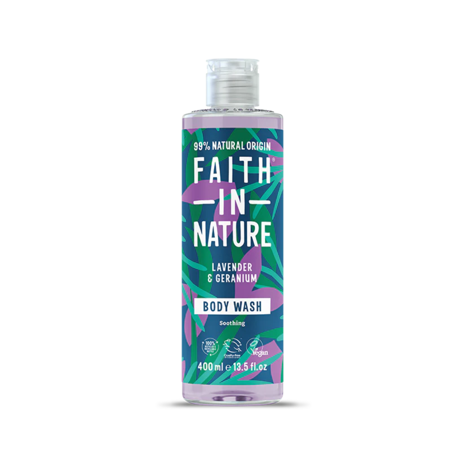 Gel de dus natural relaxant cu lavanda si muscata, 400 ml, Faith in Nature